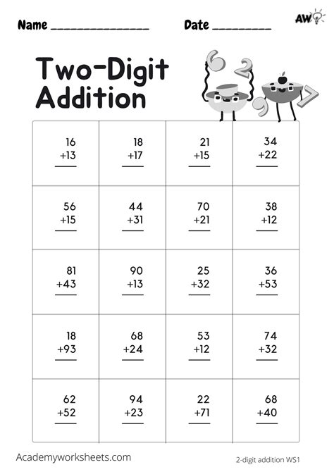 2 digit addition worksheets|2 Digit Addition Worksheets .